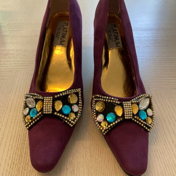 Platinum by Jade Beaded Heels Sz 7.5W - Picture 7 of 7
